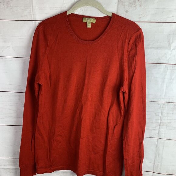 Merino Charter Club Luxury Macys Red Sweater Wool Large Medium M 8 10 Pullover - Picture 2 of 14